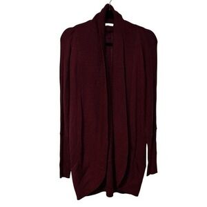 RD Style Women's Open Front Cardigan Sweater S/P Small Burgundy Knit